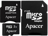 Apacer 2GB microSD & 2 Adapters (AP2GMCSD2A-R)